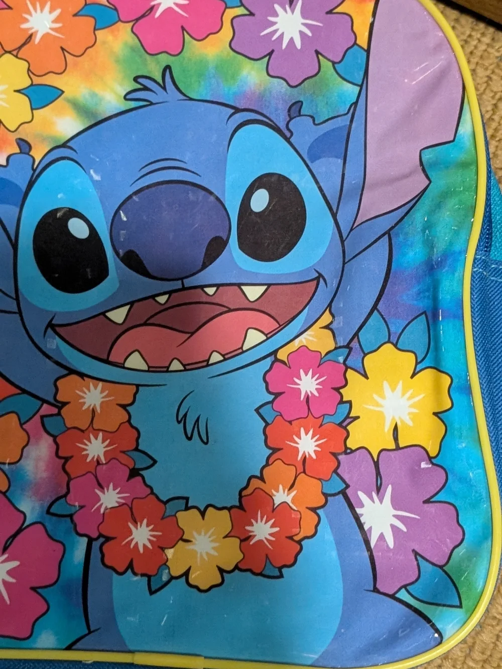 Disney Lilo & Stitch Kids Backpack - Bright Blue with Floral